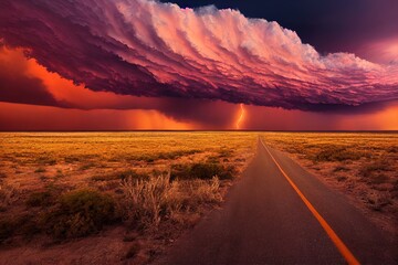illustration of storm clouds captured in west texas - obrazy, fototapety, plakaty
