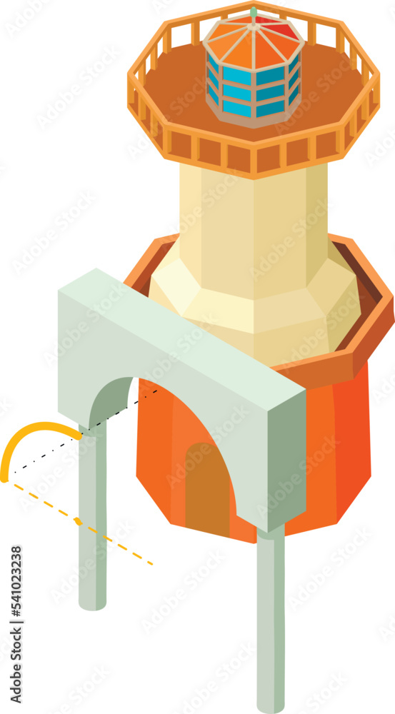 Aufkleber building project icon isometric vector. arch project and large lighthouse icon. designing, building,