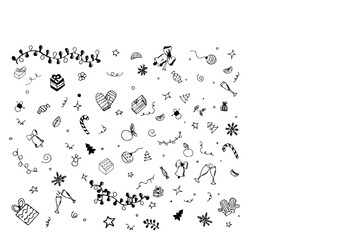 Christmas and new year doodle icons set