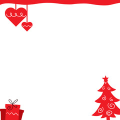 Christmas themed transparent PNG overlay for social media posts. 2000x2000 px. 