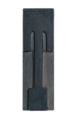 Isolated vintage antique wood letterpress type capital T