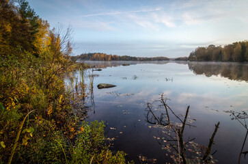 Silence over the lake - October landscape