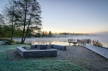 Autumn morning by the swedish lake