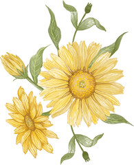 bouquet of yellow sunflowers