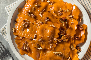 Homemade Autumn Pumpkin Ravioli