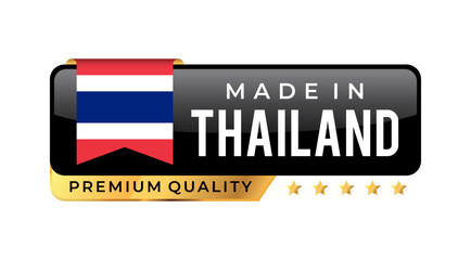 Made in Thailand Premium Quality label. For icon, badge, emblem, packaging, banner, and other business product . Vector Illustration