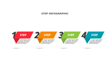 Creative concept for infographic with 4 steps, options, parts or processes.