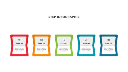 Creative concept for infographic with 5 steps, options, parts or processes.