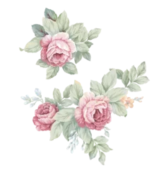 Dekokissen Flowers watercolor illustration.Manual composition.Big Set watercolor elements，Design for textile, wallpapers，Element for design, Greeting card © ZWM
