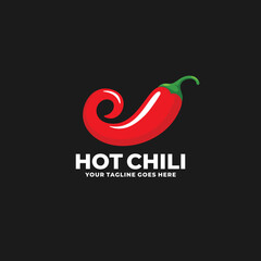 Hot chili logo vector. Red chili logo vector