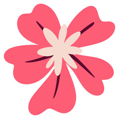 Cute cosmos flower in trendy hand drawn illustration for design element