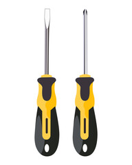 Vector Illustration of Screwdriver Plus Minus isolated on white background.