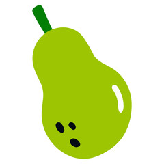 Cute guava water fruit in naive style illustration design. Trendy childish hand drawn clip art for design element and ornament