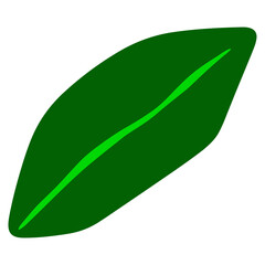 Cute leaf in naive style illustration design. Trendy childish hand drawn clip art for design element and ornament