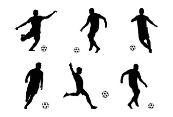 Different football kick vector illustration