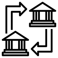 bank transfer line icon