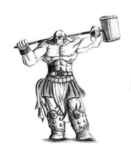 fantasy hammer warrior 