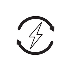 Lighting Bolt Icon Vector Illustration Style