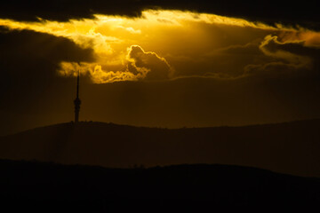 sunset in the mountains