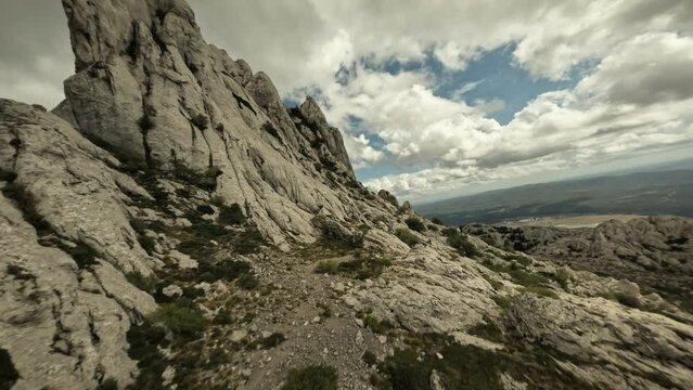 FPV Drone revealing Tulove Grede in the Velebit mountains, Croatia