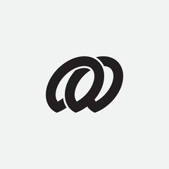 Initial letter AW connection monogram logo design.