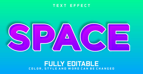 Space text editable style effect, texture style concept