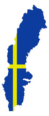 Map with flag of Sweden