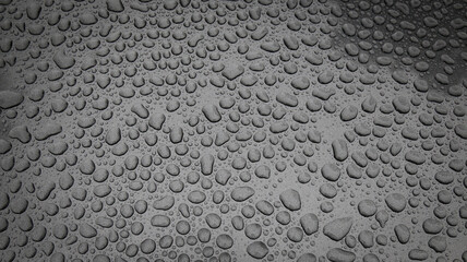 water drops on a metal surface