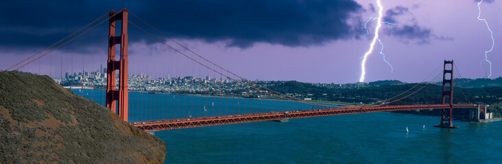 Thunderstorm over Golden Gate Bridge