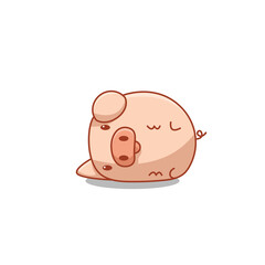 illustration cartoon of a pig