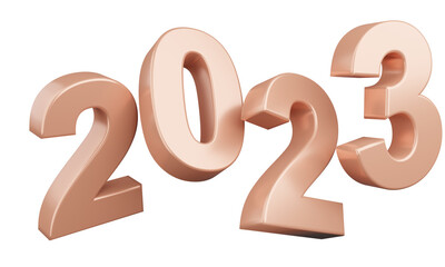2023 concept, Happy New Year2023. Typography logo 2023 for celebration, 3D Colorful trendy text for branding, banner, cover, card, social media, PNG.