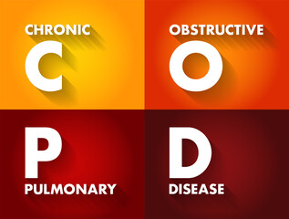 COPD - Chronic Obstructive Pulmonary Disease is a chronic inflammatory lung disease that causes obstructed airflow from the lungs, acronym text concept background