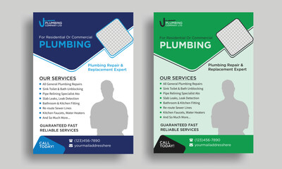 creative Plumbing  service Flyer Template, plumber advertisement flyer, Plumbing  contractor flyer