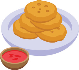 El Salvador snack icon isometric vector. America travel. Flag border