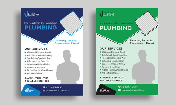 Creative Plumbing  Service Flyer Template, Plumber Advertisement Flyer, Plumbing  Contractor Flyer