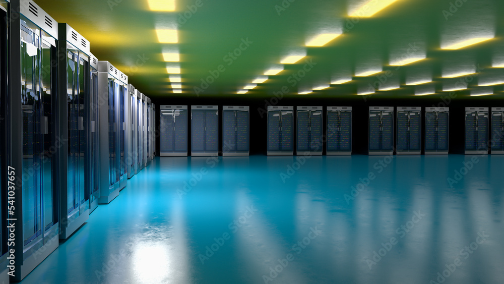 Aufkleber server room. server data center. backup, mining, hosting, mainframe, farm and computer rack with sto