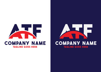 Letter ATF logo design vector template, ATF logo - obrazy, fototapety, plakaty