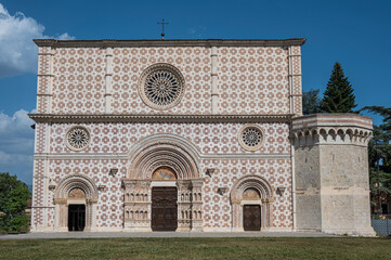 Fototapeta na wymiar the beautiful Basilica of Santa Maria in L'Aquila damaged by the earthquake and rebuilt