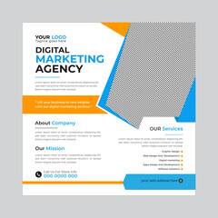 Modern digital marketing agency square social media post, Corporate banner promotion ads sales and discount banner vector template