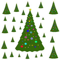 Obraz premium Christmas tree set