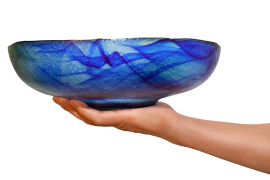 Gesture series: hand holding beautiful fruit bowl.