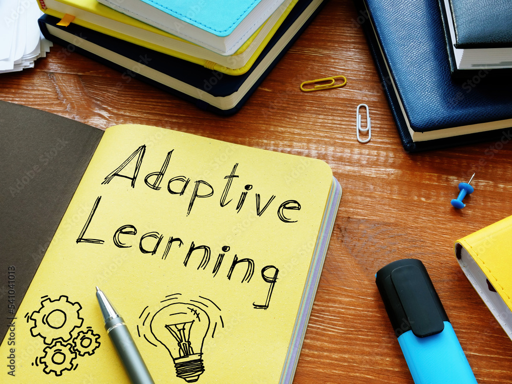 Poster Adaptive learning is shown using the text