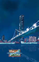 city skyline at night