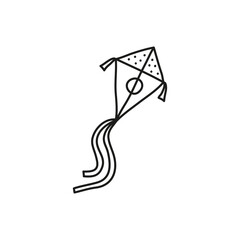 Doodle outline kite icon.