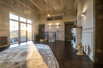 furniture in interior of living room in apartment