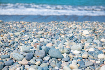 large pebbles on the black sea beach