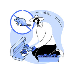 Rodenticides isolated cartoon vector illustrations.