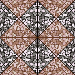 Fototapeta na wymiar Decorative kaleidoscope seamless pattern. Creative optical illusions mosaic ornament.