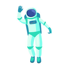 Cartoon astronaut isolated on white background. Trendy space element vector illustration. Galaxy and astronomy concept
