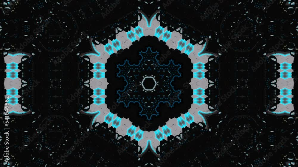 Canvas Prints blue and white fractal pattern on black background. hi tech, futuristic backdrop